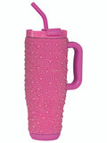 Simply Southern Pink Rhinestone Tumbler 40 OZ CUP WITH STRAW