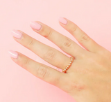 Lauren 3MM Beaded Band in Gold