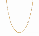 Celeste Delicate Station Necklace - Gold - Cubic Zirconia