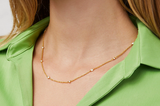 Celeste Delicate Station Necklace - Gold - Cubic Zirconia