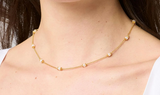 Hydra Delicate Station Necklace - Gold - Pearl
