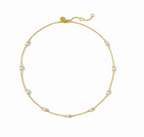 Hydra Delicate Station Necklace - Gold - Pearl