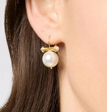 Bamboo Pearl Earring - Gold