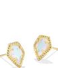 KS Framed Tessa Gold Stud Earrings Dichoric Glass
