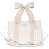 Case-Mate Special Edition Jelly Tote w/ Phone Pouch Latte Gingham Bow