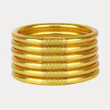 Gold All Weather Bangles (Set of 6) - Serenity Prayer