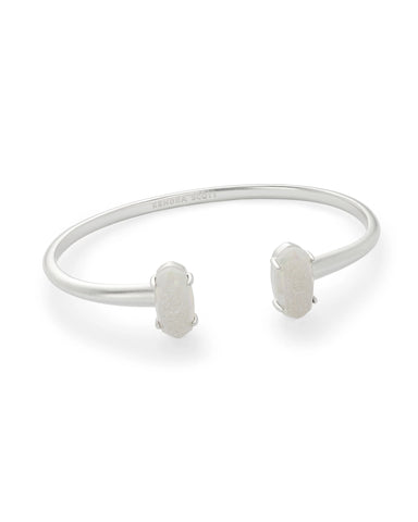 KS Edie Silver Cuff Bracelet - White Mother Of Pearl