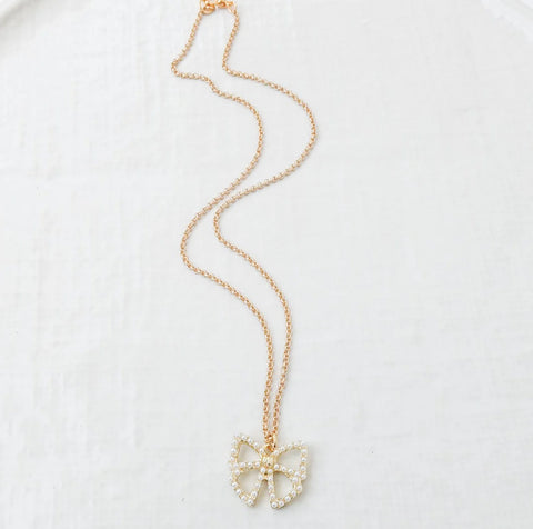 16" Small Chain w/ Pearl Bow