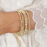 classic joy pattern 4mm bead bracelet - gold