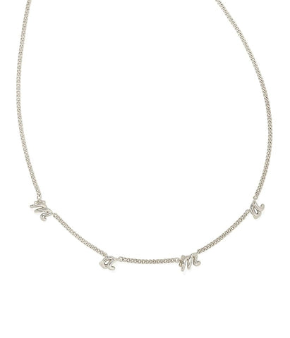 KS Mama Script Strand Necklace in Silver
