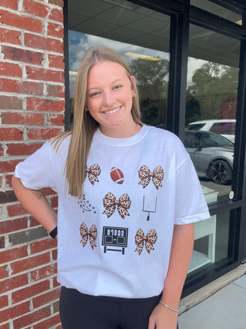 CB Cheetah Bows Football Tee