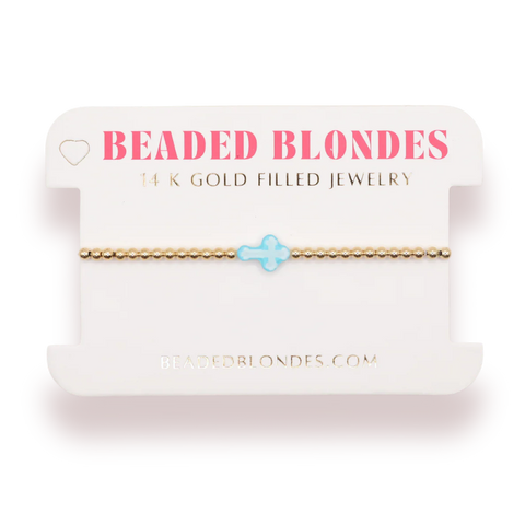 Blue Cross Bracelet - Petite Size