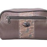 Mallard Brown Pebble Old School Camo Men's Toiletry Dopp Bag.
