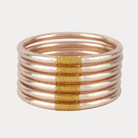 Champagne All Weather Bangles (Set of 6) - Serenity Prayer