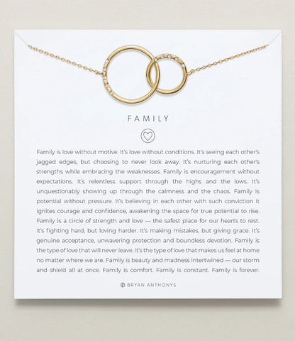 Family Interlocking Circles Necklace 14k Gold
