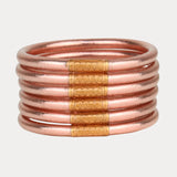 Rose Gold All Weather Bangles (Set of 6) - Serenity Prayer