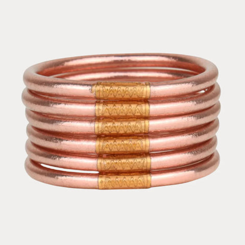 Rose Gold All Weather Bangles (Set of 6) - Serenity Prayer