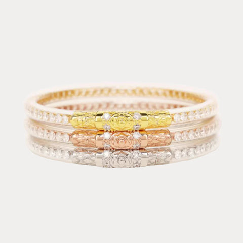 Three Queens All Weather Bangles Clear Crystal