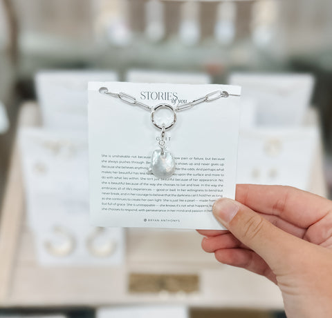 Grit Charm Necklace Silver