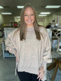 Acid Wash F/Terry Exposed-Seam Sweatshirt