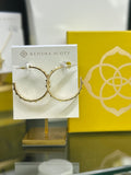 KS Fate Hoop Earring Gold White CZ