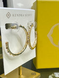 KS Fate Hoop Earring Gold White CZ