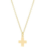 16" necklace gold - signature cross gold charm