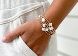 signature cross gold pattern 2mm bead bracelet