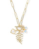 KS Bianca Butterfly Gold Charm Necklace (Iridescent White Mix)