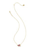 KS Cheer Short Pendant Necklace Gold Maroon Magnesite