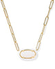 KS Elisa Enamel Frame Gold Paperclip Necklace