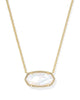KS Elisa Gold Statement Short Pendant Necklace (Ivory Mother-of-Pearl)