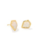 KS Framed Gold Tessa Stud Earrings in Iridescent Drusy