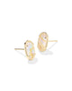 KS Grayson Gold Stone Stud Earrings (Iridescent Abalone)