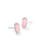 KS Grayson Silver Stone Stud Earrings (Pink Iridescent Mother-of-Pearl)