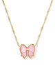 KS Haley Bow Gold Short Pendant Necklace (Blush Mother-of-Pearl)