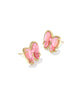 KS Haley Bow Gold Stud Earrings (Blush Mother-of-Pearl)