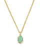 KS Hallie Gold Short Pendant Necklace (Mint Green Watercolor Illusion)