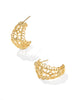KS Krista Lace Gold Huggie Earrings