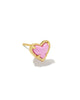 KS Mini Ari Heart Gold Single Stud Earring in Fuchsia Magnesite
