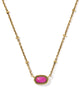 KS Mini Elisa Vintage Gold Satellite Short Pendant Necklace (Dark Fuchsia Variegated Magnesite)
