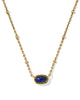 KS Mini Elisa Vintage Gold Satellite Short Pendant Necklace (Blue Lapis)