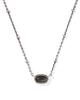 KS Mini Elisa Vintage Silver Satellite Short Pendant Necklace (Golden Obsidian)