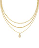 KS Mini Elisa Gold Triple Strand Necklace (Iridescent Drusy)