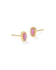 KS Mini Ellie Gold Stud Earrings (Carnation Lab Grown Opal)