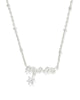 KS Mom Silver Crystal Short Pendant Necklace