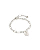 KS Sasha Heart Delicate Chain Bracelet - Silver