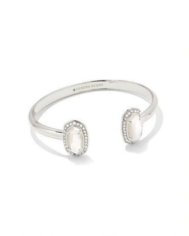 KS Pearl Beaded Elton Bracelet Rhodium Ivory Mother Of Pearl