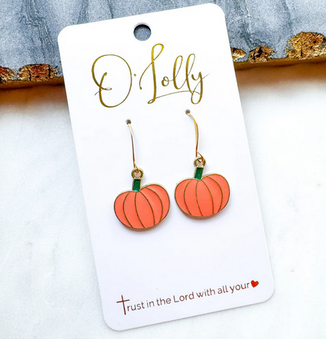 O’Lolly Halloween Mini Earrings- Pumpkin