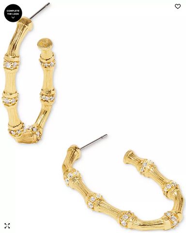 KS Maura Bamboo-Shaped Hoop Earrings